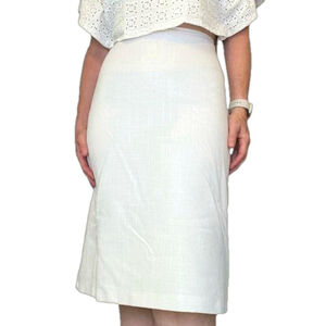 VINTAGE White Midi Pencil Skirt, Size 0/2